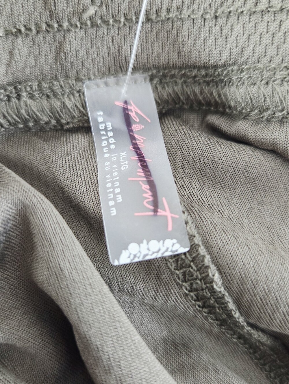 Free People one on one mesh pants army green purple side stripe women's XL new - Picture 9 of 11